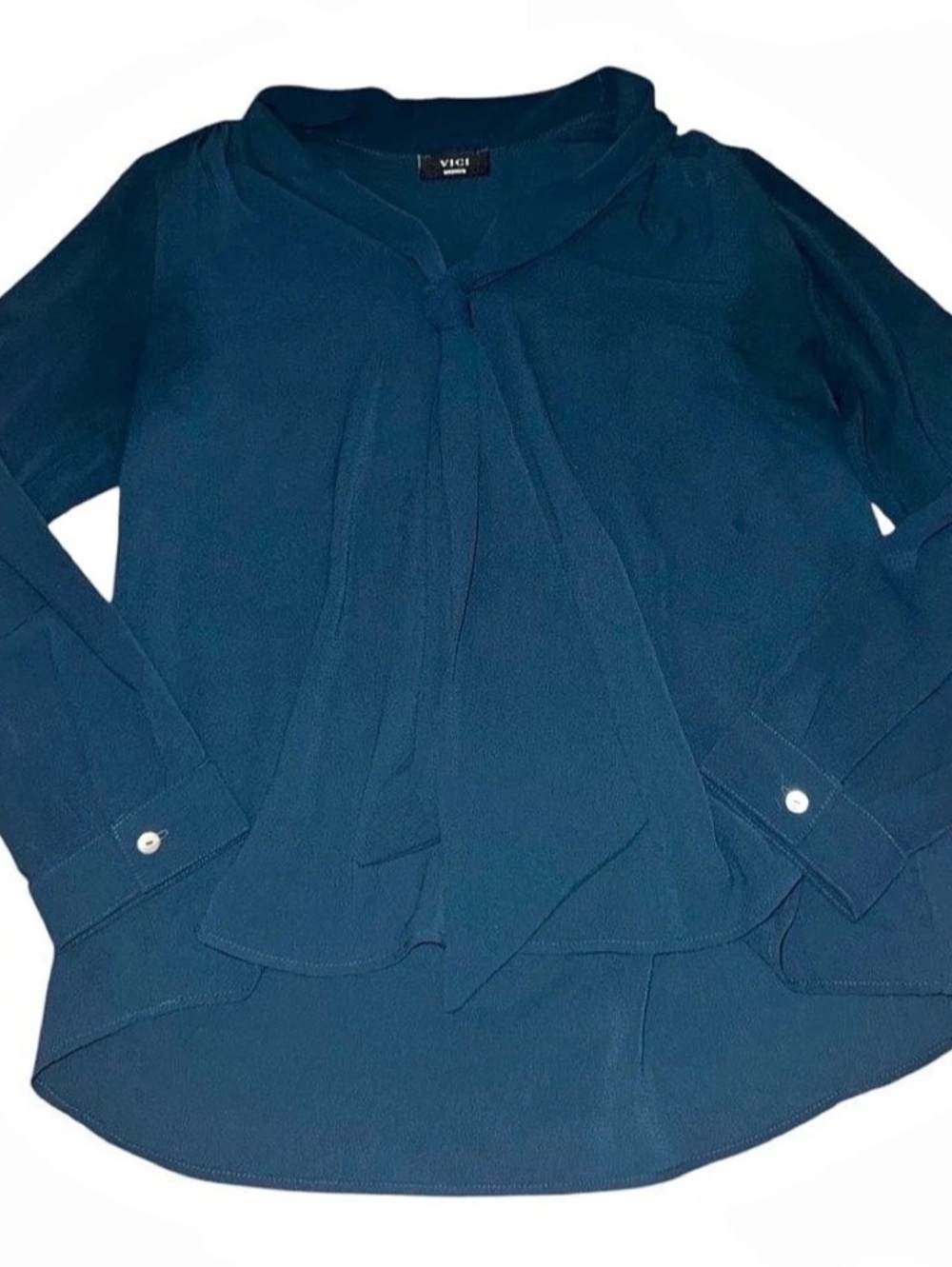 VICI Long Sleeve Blouse in Blue Size Medium Like New
